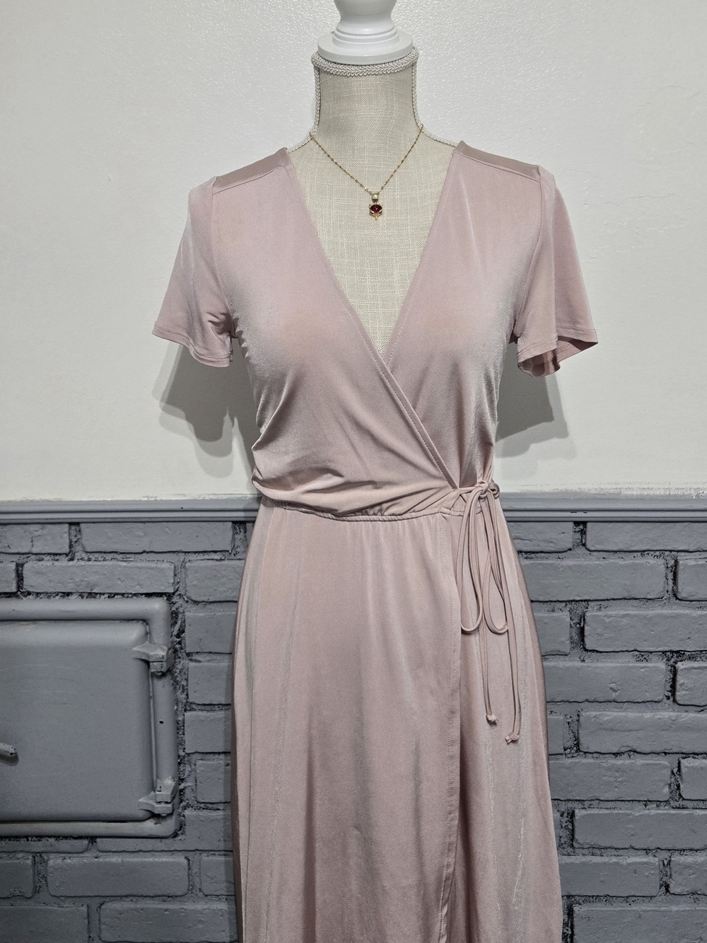 free press Dusty Blush Wrap Maxi Dress